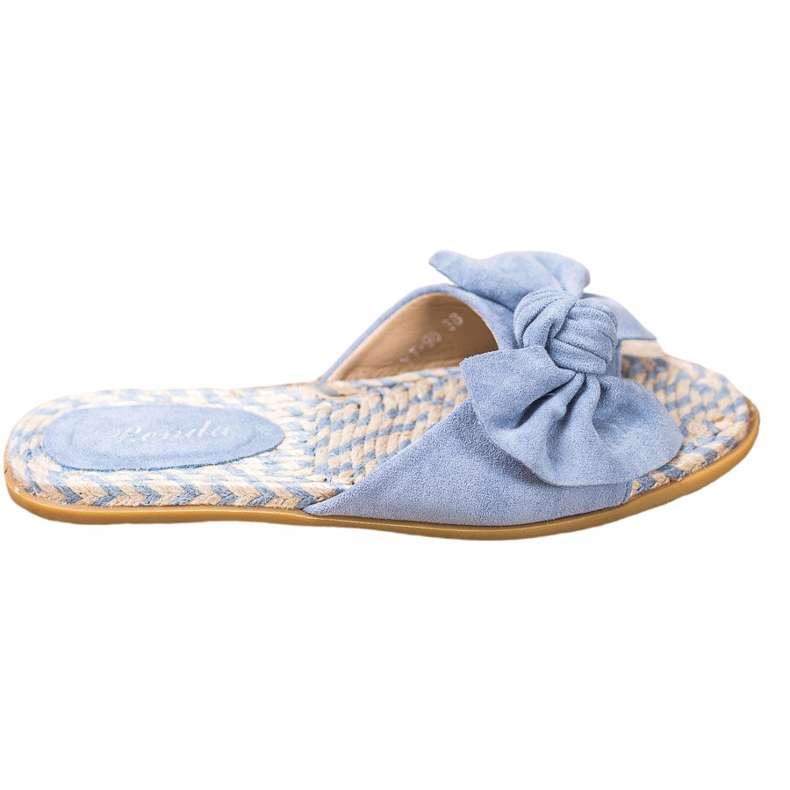 Renda Pantuflas Elegantes Con Lazo azul Renda Pantuflas Elegantes Con Lazo azul