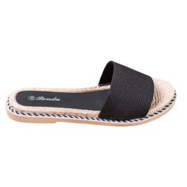 Renda Pantuflas Textiles Negras negro
