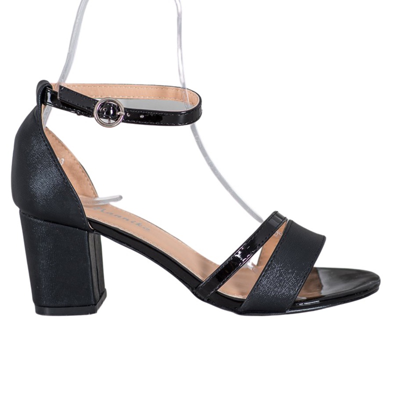 Mannika Sandalias elegantes con purpurina negro