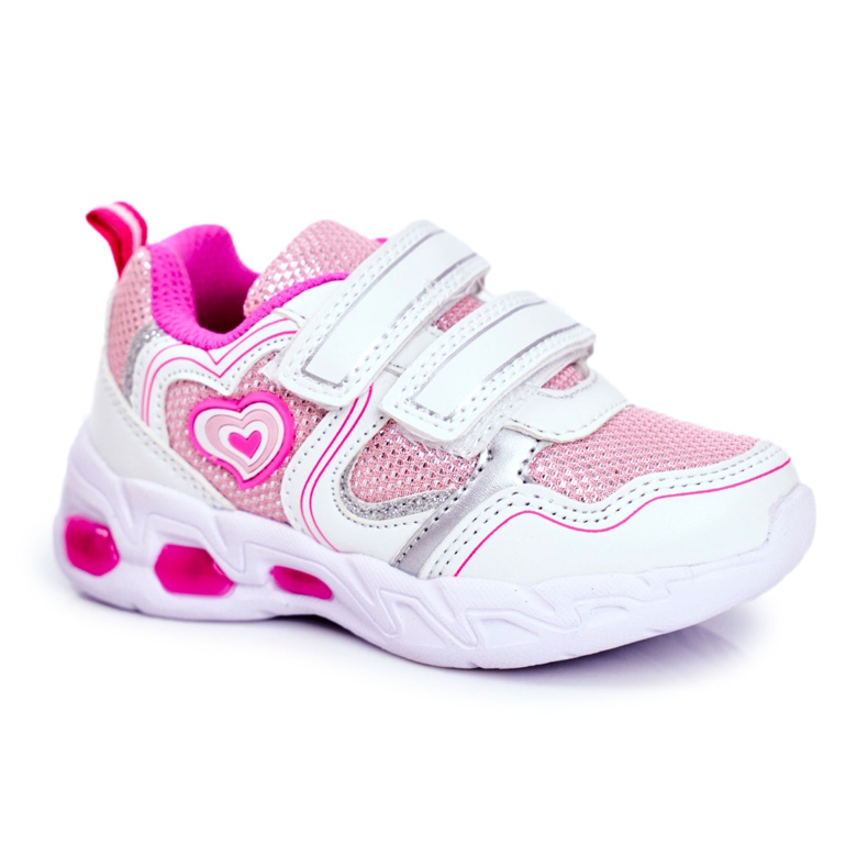 EVE Calzado deportivo para niños Velcro escarlata blanco brillante rosado