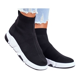 Zapatillas Deportivas Mujer Calcetín Alto Negro Time To Rock