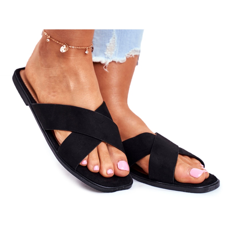 Pantuflas de Mujer, Rayas, Cruz, Negro Filipinas