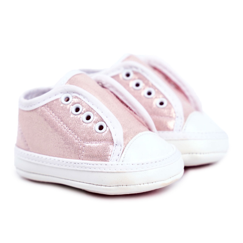Apawwa Zapatilla Deportiva Infantil Velcro Con Brocado Bautizo Rosa Milley rosado