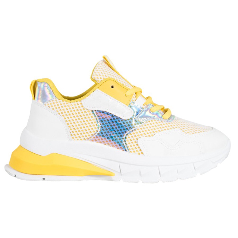 SHELOVET Zapatillas con malla blanco multicolor amarillo