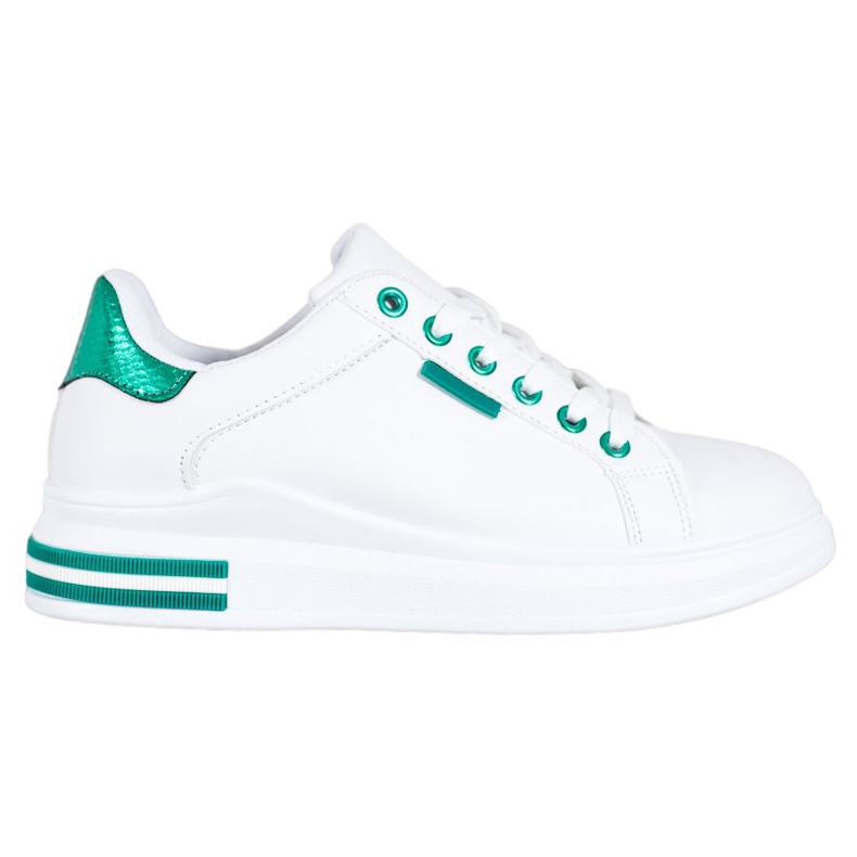 SHELOVET Zapatillas en la plataforma blanco verde