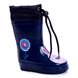 Apawwa Botas de agua de goma para niños Conejo Mordeso Azul Marino rosado