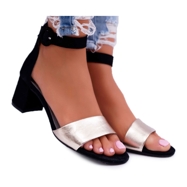 Sandalias Mujer Maciejka Cuero Ante Negro 04141-25 / 00-5 amarillo