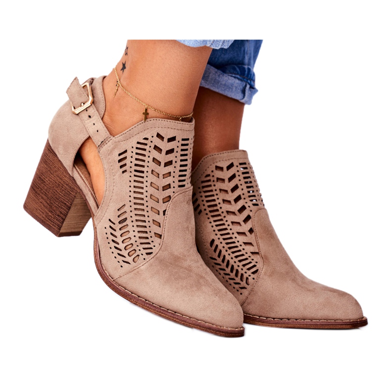 Bellucci Botas de Mujer con Recorte Primavera Beige Velluci