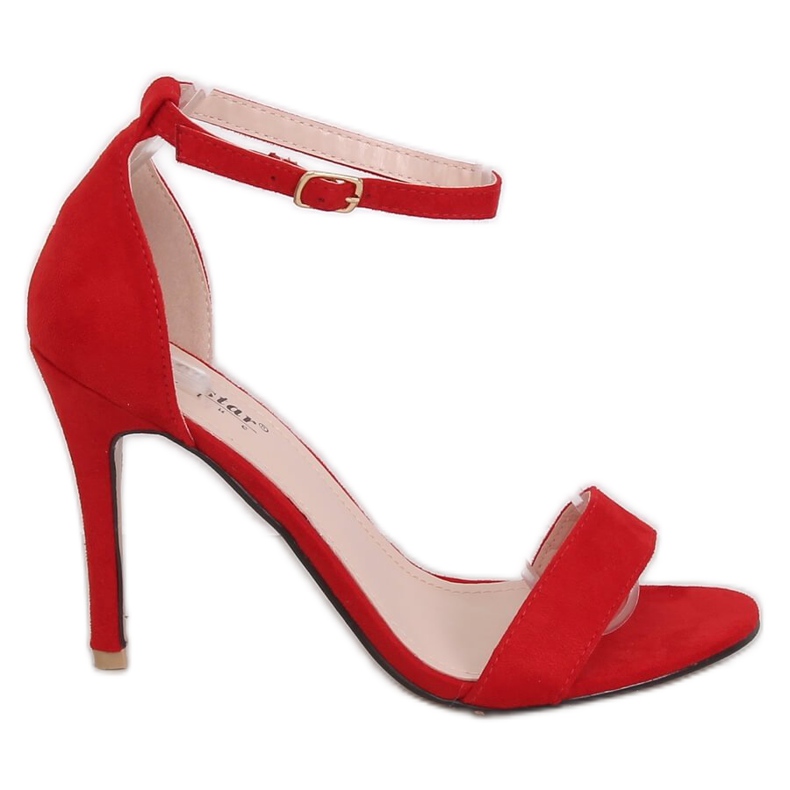 Red GG-86P Sandalias rojas de tacón alto rojo