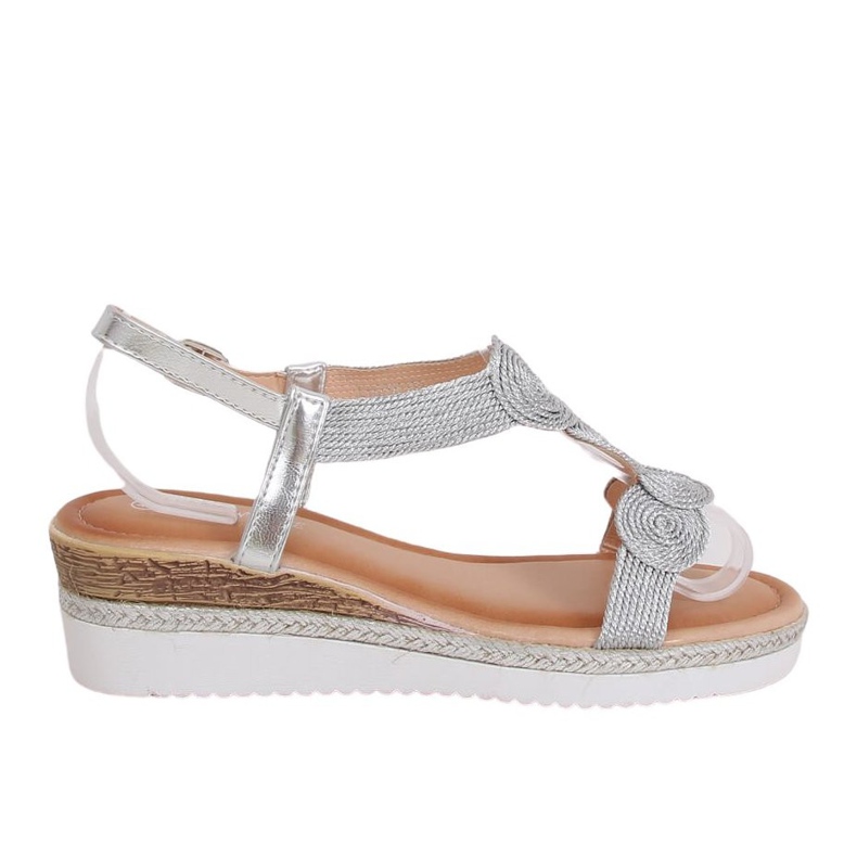 Sandalias plateadas para mujer L6628 Plata gris