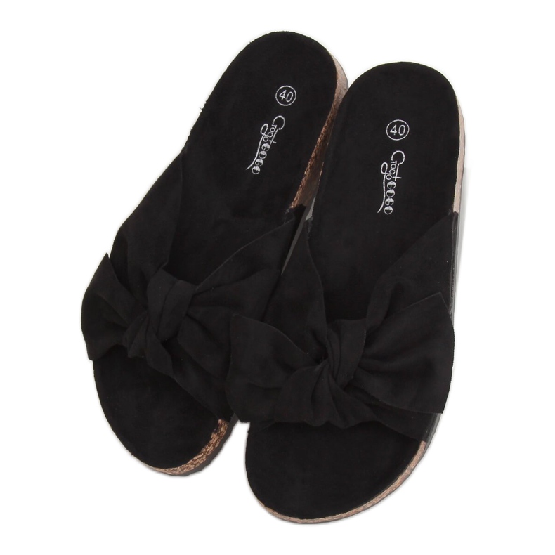 Pantuflas de corcho negro G-580 Negro