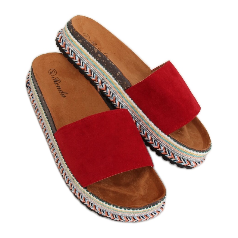 Pantuflas rojas mujer rojas BQ-50 Rojo