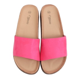 Pantuflas con suela de corcho rosa G-572 Fuscha rosado