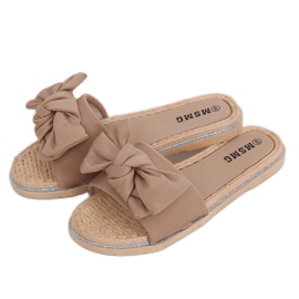 Pantuflas beige WS9020 Light Camel para mujer