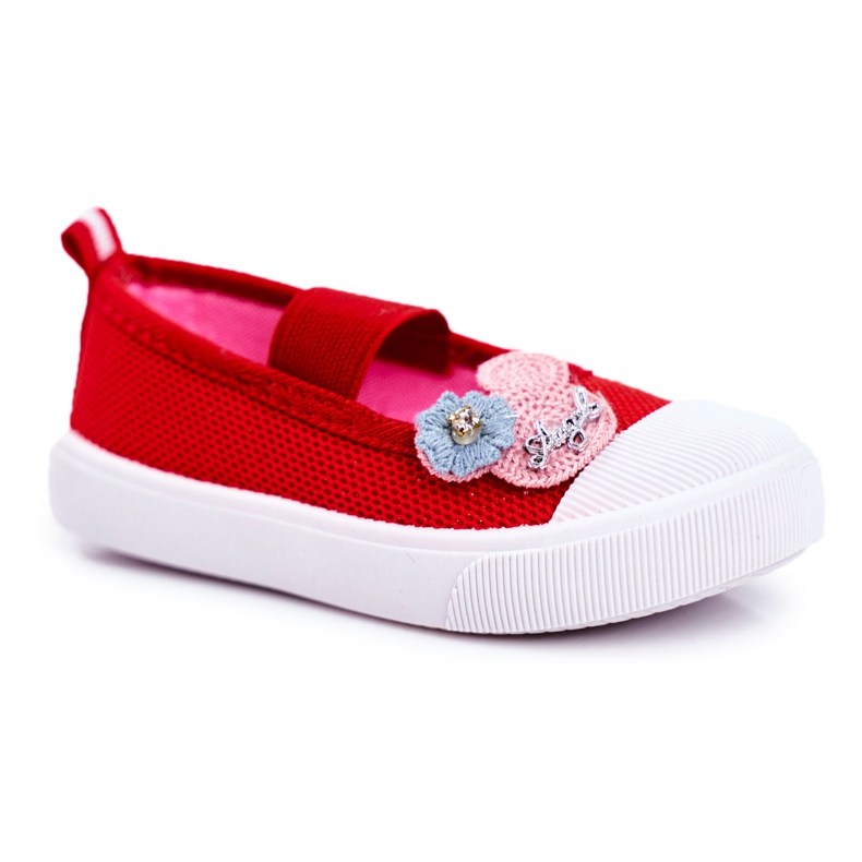 PL1 Zapatillas de niños con velcro Estienne rojas rojo