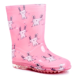 Botas de agua de goma para niños Pink Bunny rosa