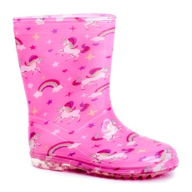 Botas de agua de goma para niños Unicornio rosa