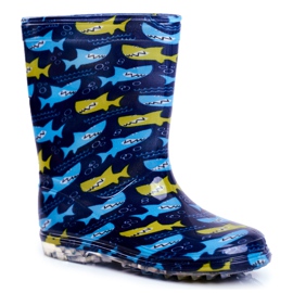 Botas de agua de goma para niños Tiburón azul marino