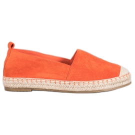 Anesia Paris Alpargatas de ante cómodas naranja