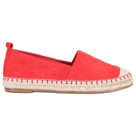 Anesia Paris Alpargatas de ante cómodas rojo