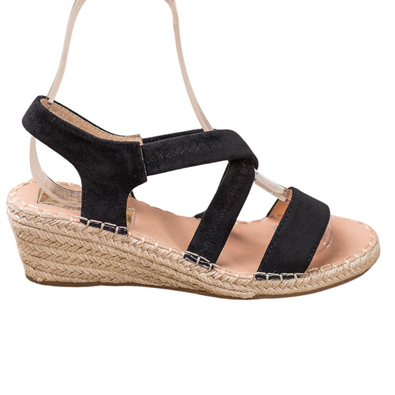 Renda Sandalias alpargatas de ante negro