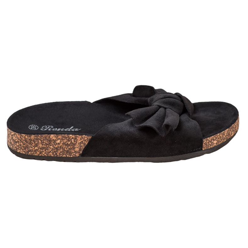 Renda Zapatillas cómodas con lazo negro