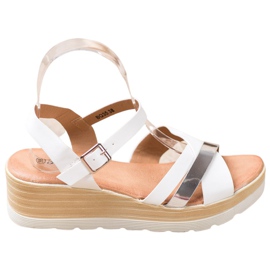 Renda Sandalias de cuña blanco