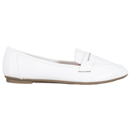 Diamantique Mocasines blancos con piel ecológica