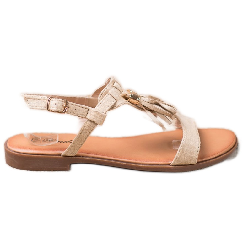 Renda Sandalias Con Flecos beige Renda Sandalias Con Flecos beige
