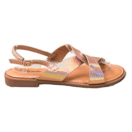 Renda Sandalias Con Efecto Holo dorado