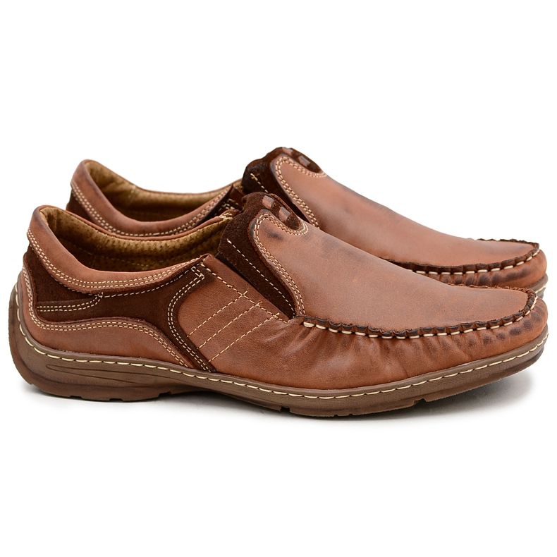 KOMODO Mocasines Hombre Clásicos en Piel Marrón Pedro