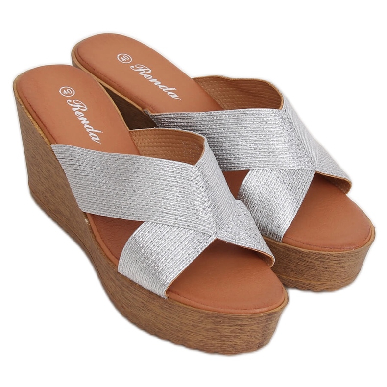 Zapatilla cuña plata 10-235 Plata gris Zapatilla cuña plata 10-235 Plata gris