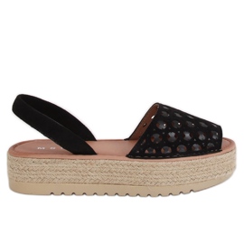 Black WH931 Sandalias de alpargatas caladas negras negro Black WH931 Sandalias de alpargatas caladas negras negro