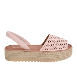 Sandalias, alpargatas, rosa calado WH931 Pink
