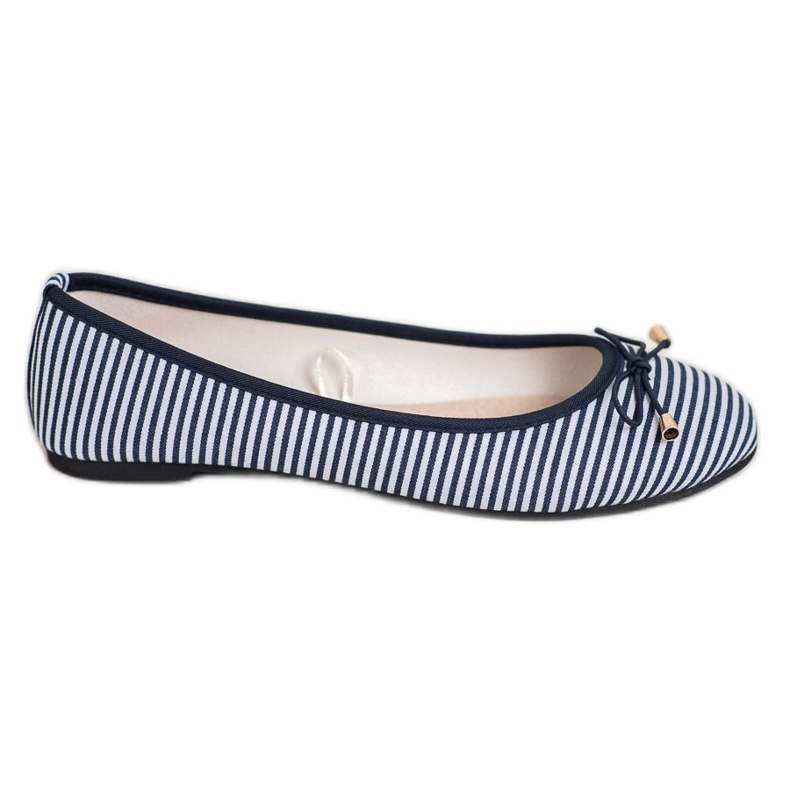 SHELOVET Bailarina de rayas blanco azul marino