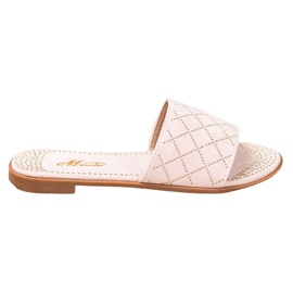 SHELOVET Pantuflas de gamuza elegantes rosa