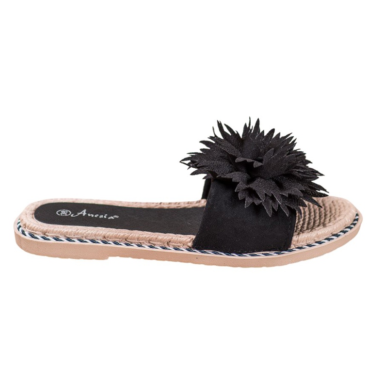 Anesia Paris Zapatillas con estilo con adorno negro