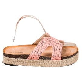 SHELOVET Zapatillas casuales cómodas rosa