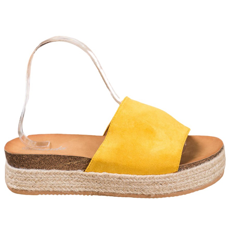 Renda Zapatillas de ante en la plataforma amarillo