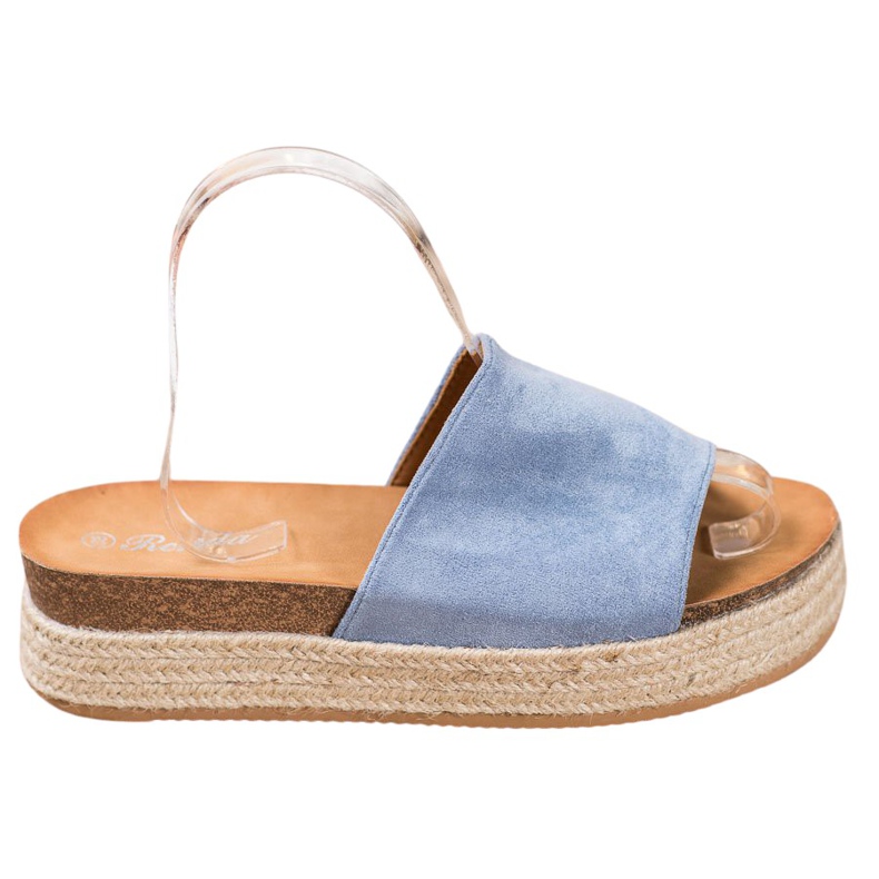 Renda Zapatillas de ante en la plataforma azul