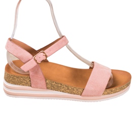 Renda Sandalias de gamuza casual rosa