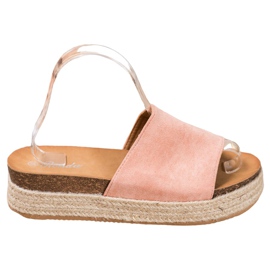 Renda Zapatillas de ante en la plataforma rosa