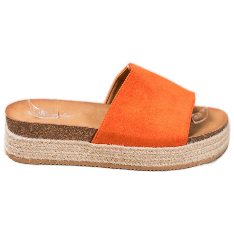 Renda Zapatillas de ante en la plataforma naranja
