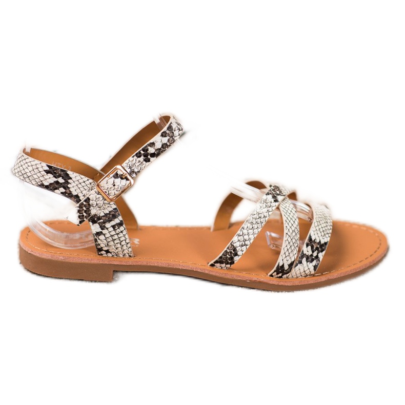 SHELOVET Sandalias de tacón plano multicolor