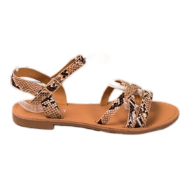 SHELOVET Sandalias de tacón plano multicolor