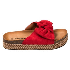 Comer Zapatillas en una plataforma alta rojo