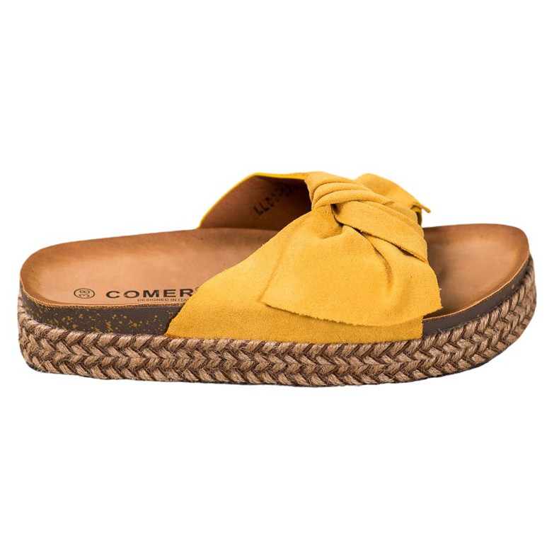 Comer Zapatillas en una plataforma alta amarillo
