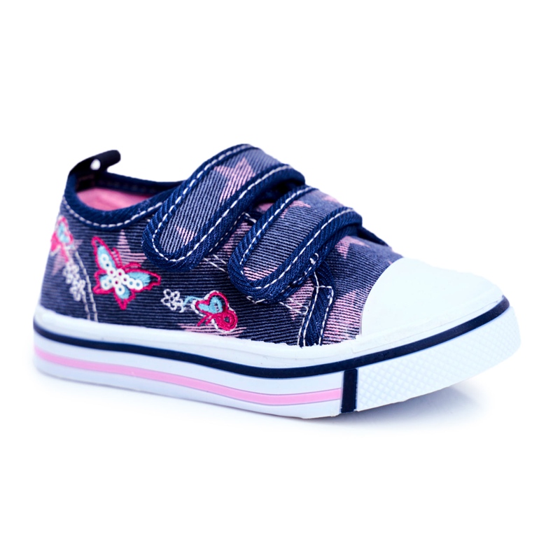 Le Scarpe Deportivas Infantiles Velcro Junalo Azul Marino rosado