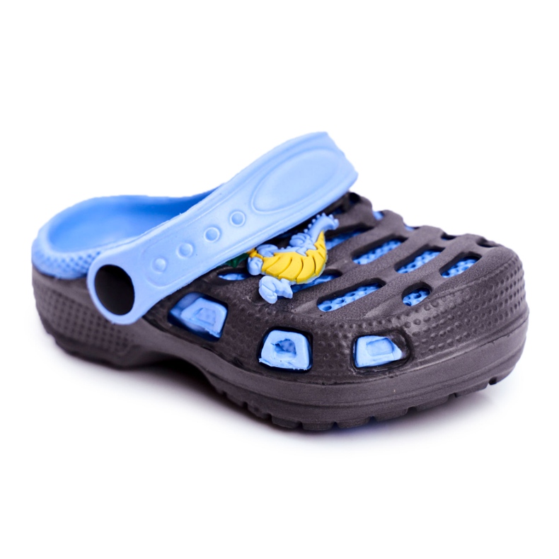 Giolan Zapatillas de espuma para niños Kroks Small Dragon azul marino azul