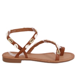 Camel JH121 Chanclas camel con conchas marrón